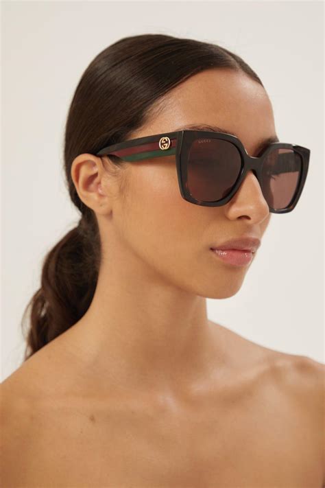 gucci black havana framed|Gucci women's urban sunglasses havana.